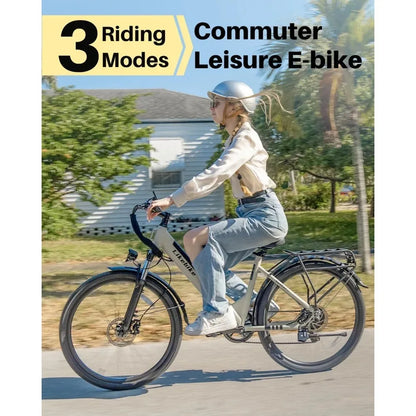 26" Electric Bike, UL 2849 Certified, with 350W Motor, 36V 9Ah Removable Battery, 20MPH E-bikes with 7-Speed & Front Suspension