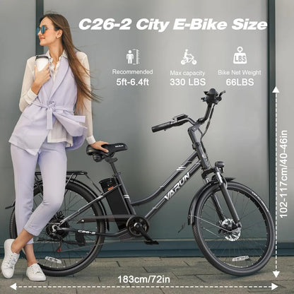 Electric Bike for Adults - 500W Electric Bicycle Up to 40 Miles,7-Speed, and Shock Absorber,Stylish Ebike Suitable for Commuting