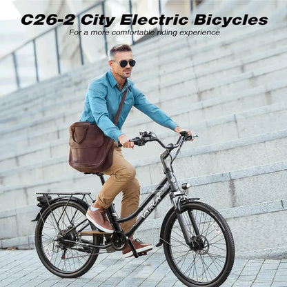 Electric Bike for Adults - 500W Electric Bicycle Up to 40 Miles,7-Speed, and Shock Absorber,Stylish Ebike Suitable for Commuting