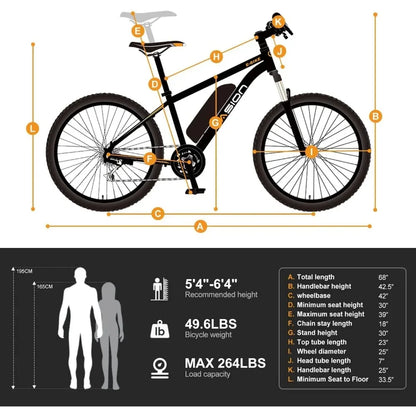 Electric Bike for Adults,360Wh Removable Battery,40ML 20MPH Commuting Electric Mountain Bike,350W Brushless Motor Electric Bike