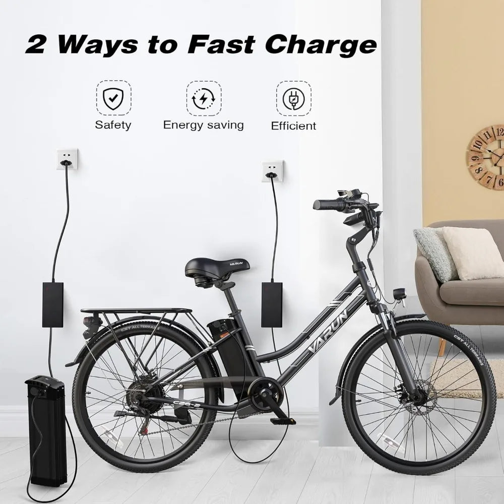 Electric Bike for Adults - 500W Electric Bicycle Up to 40 Miles,7-Speed, and Shock Absorber,Stylish Ebike Suitable for Commuting