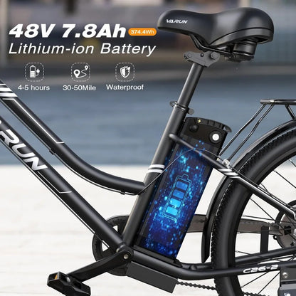 Electric Bike for Adults - 500W Electric Bicycle Up to 40 Miles,7-Speed, and Shock Absorber,Stylish Ebike Suitable for Commuting