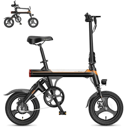 Electric Bike Adults 21mph,500W Peak Motor, 270Wh Battery, Rear Suspension 3 Levels Assist, 14" Folding Ebike,Complies to UL2849