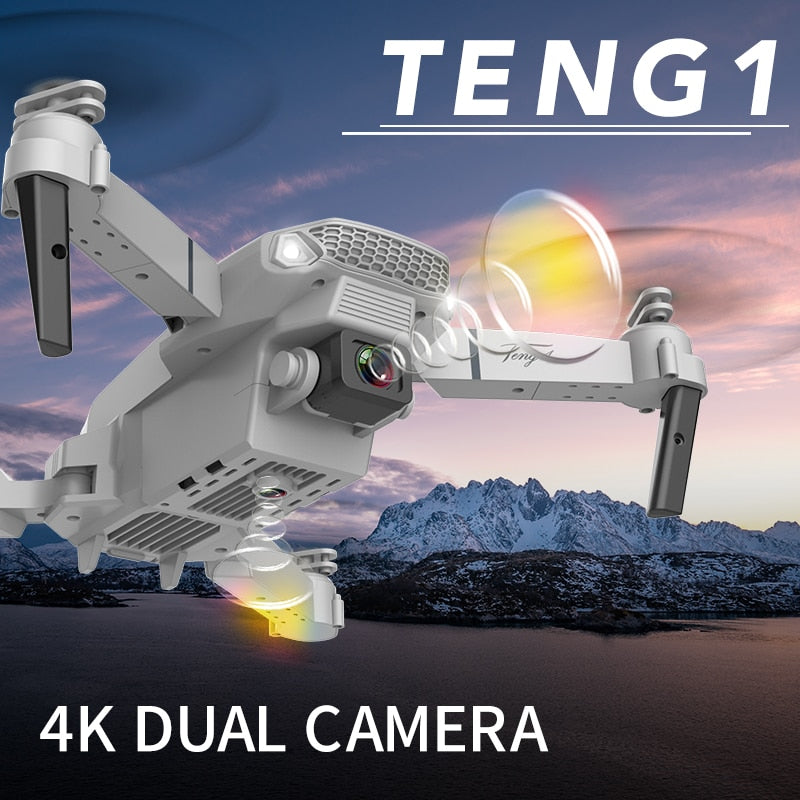 Drone 4k E88 Pro Dual Camera Visual Positioning Rc Quadcopter 1080P HD WiFi Fpv Height Hold Foldable Wide-angle Airplane Drone