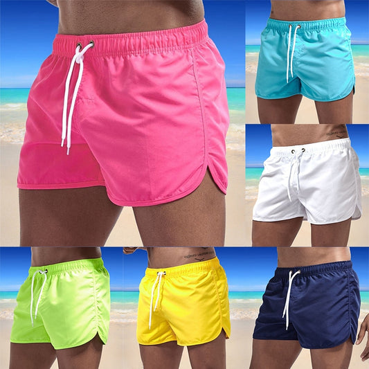 2023 Summer Men's Swimwear Shorts Brand Beachwear Sexy Swim Trunks Men Swimsuit Low Waist Breathable Beach Wear Surf
