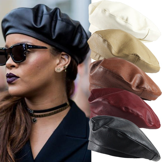 Leather Berets Hats