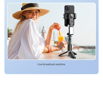 Gimbal Stabilizer Selfie Stick Tripod with Fill Light - BOMB