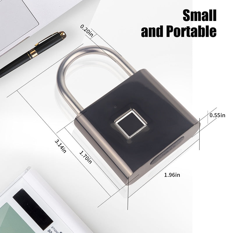 Portable Keyless Smart Fingerprint Padlock - BOMB