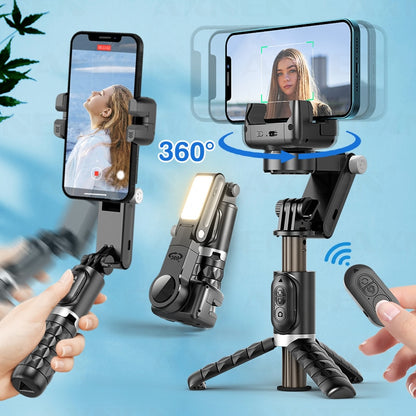 Gimbal Stabilizer Selfie Stick Tripod with Fill Light - BOMB